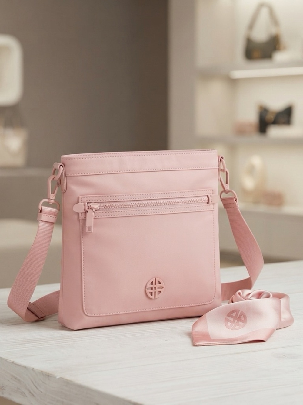 Antonio Melani Nylon Neutral Snake Messenger Crossbody